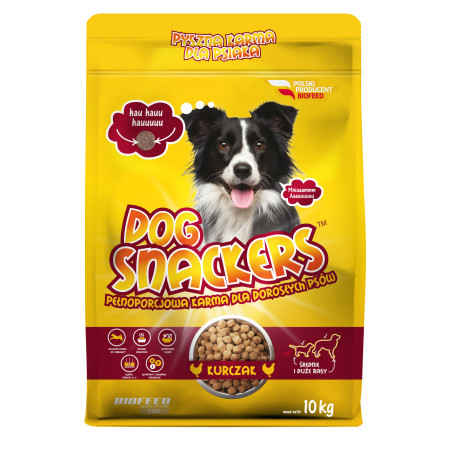 Biofeed,  Dog Snackers z kurczakiem,średnie i duże rasy, 10 kg