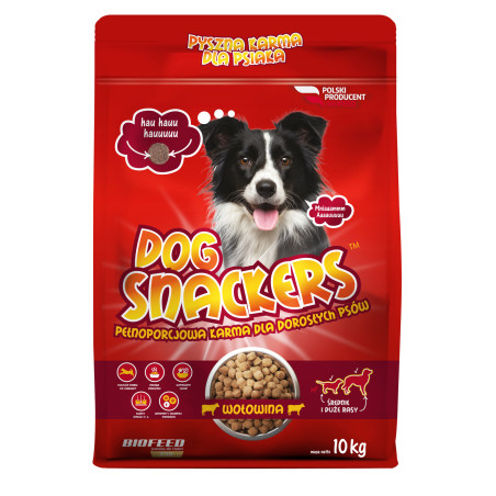 Biofeed, Dog Snackers z wołowiną, średnie i duże rasy, 10 kg