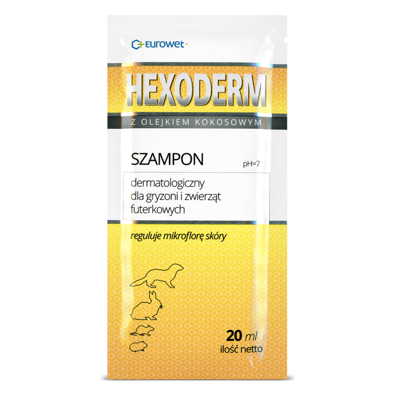 Eurowet, Hexoderm szampon,  saszetka dla gryzoni 20 ml