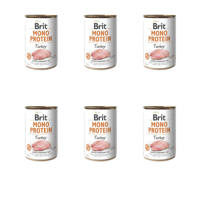 Brit, monoprotein, indyk 6 x 400 g