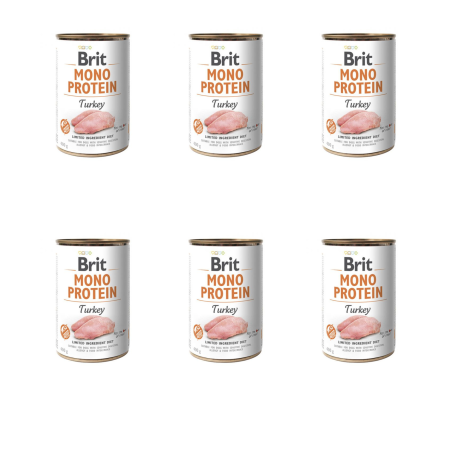 Brit, monoprotein, indyk 6 x 400 g