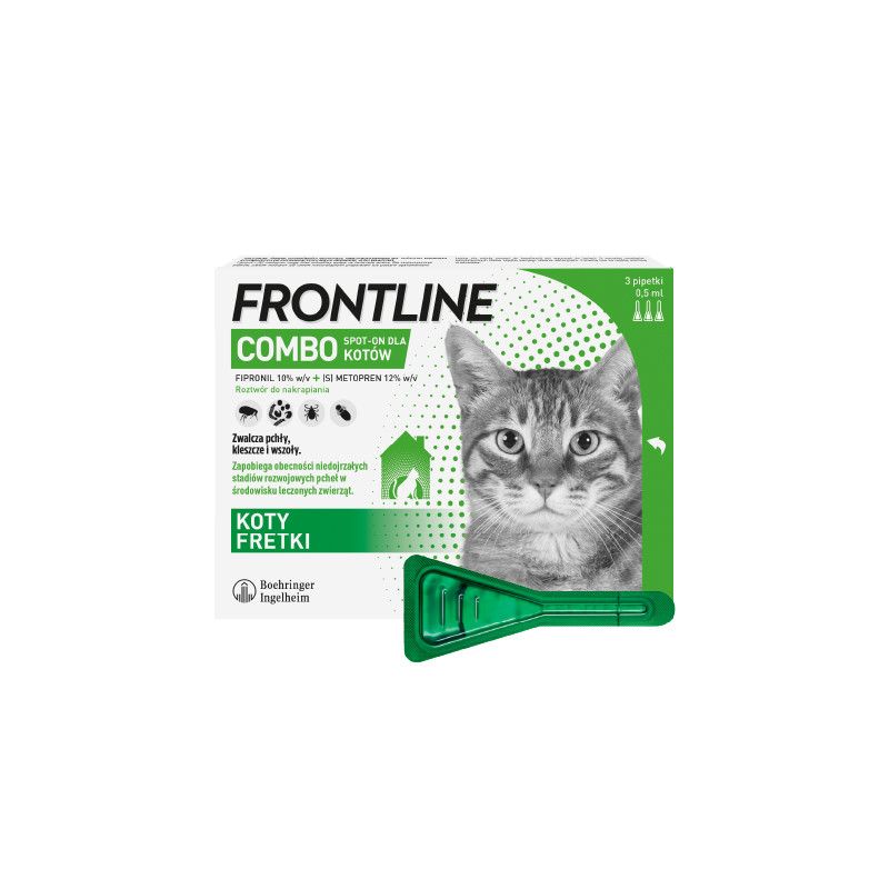 Frontline Spot-on Combo, kot i fretka, 3 pipety
