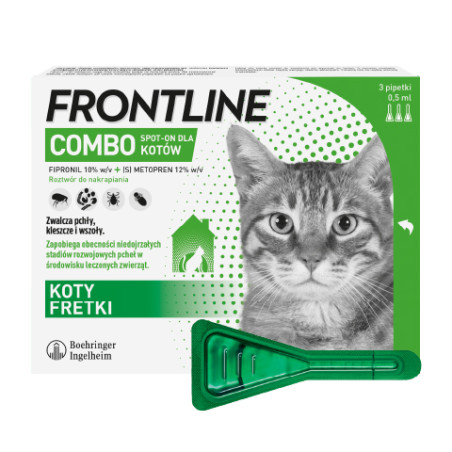 Frontline Spot-on Combo, kot i fretka, 3 pipety
