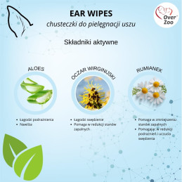 Over Zoo, Chusteczki do pielęgnacji uszu Ear, 50 szt