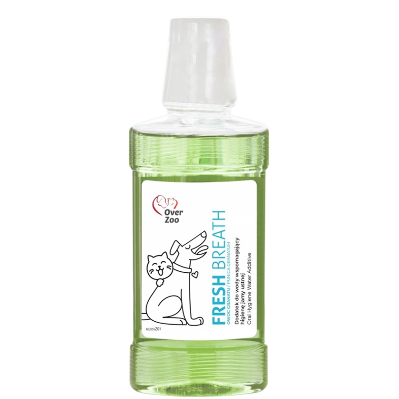 Over Zoo, Fresh Breath Preparat do higieny jamy ustnej dla psa i kota, 250ml