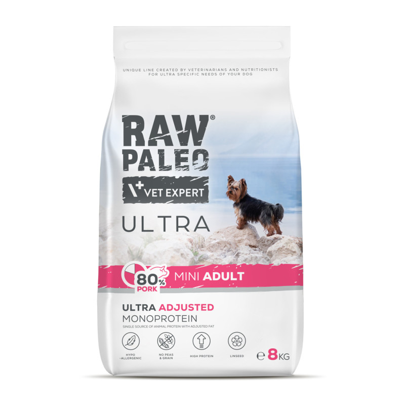 Vet Expert, Raw Paleo Ultra Pork Mini Adult, 8 kg