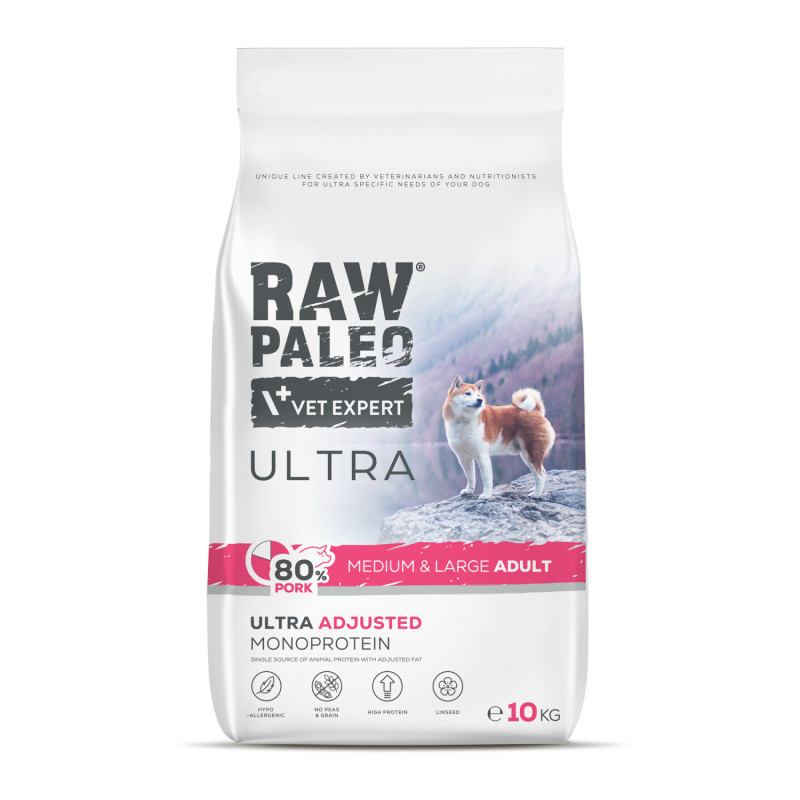 Vet Expert, Raw Paleo Ultra Pork, Medium&Large Adult, 10 kg