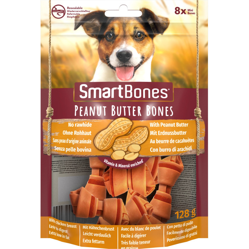 8in1 SMART BONES Przysmak dla psa kości o smaku masła orzechowego Mini 8 szt.