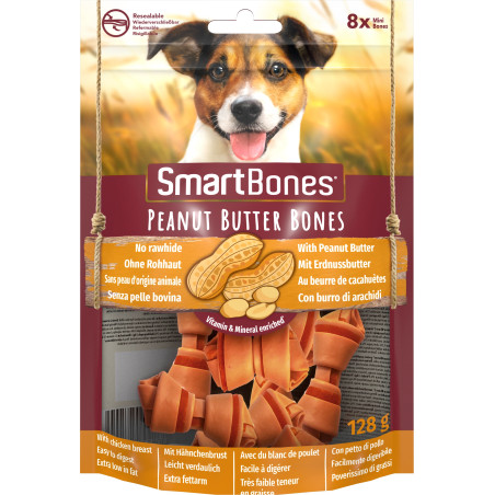 8in1 SMART BONES Przysmak dla psa kości o smaku masła orzechowego Mini 8 szt.