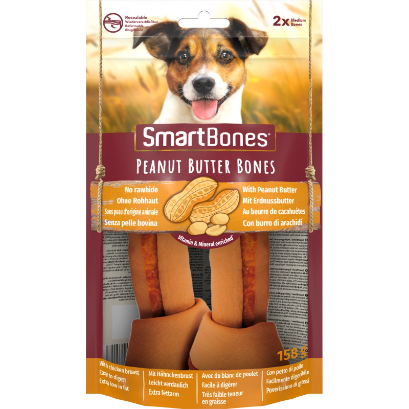 8in1 SMART BONES Przysmak dla psa kości o smaku masła orzechowego M 2 szt.