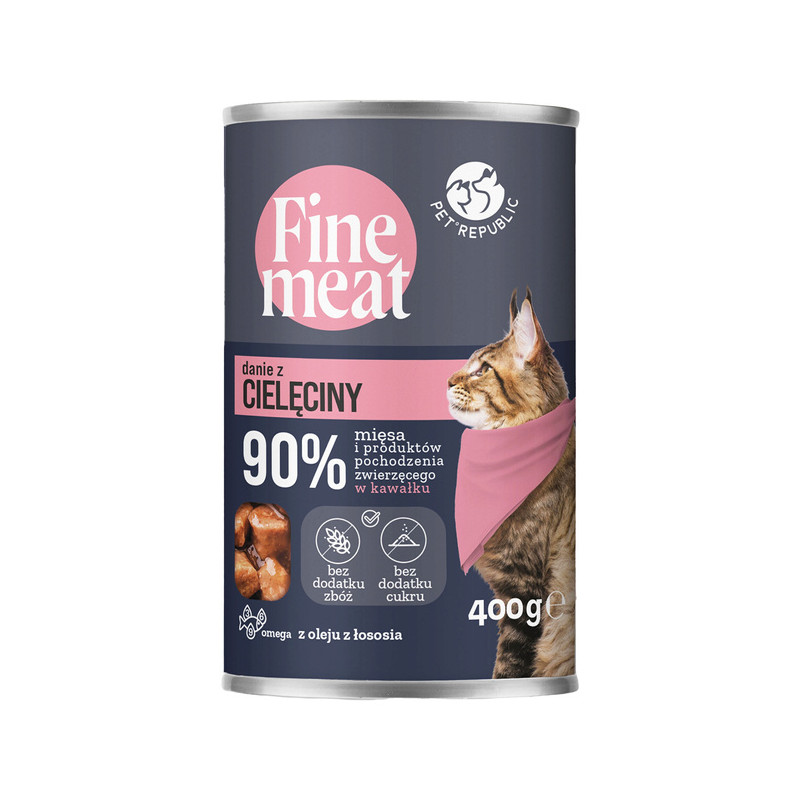 Pet Republic, FineMeat karma dla kota kawałki cielęciny w sosie 400 g