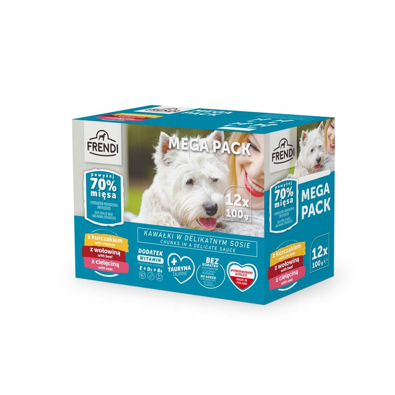 Pet Republic, FRENDI Saszetki Kurczak, Wołowina, Cielęcina, 12 x 100 g