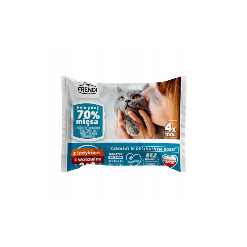 Pet Republic, Frendi saszetki dla kotów z indykiem i wołowiną 4 x 100 g