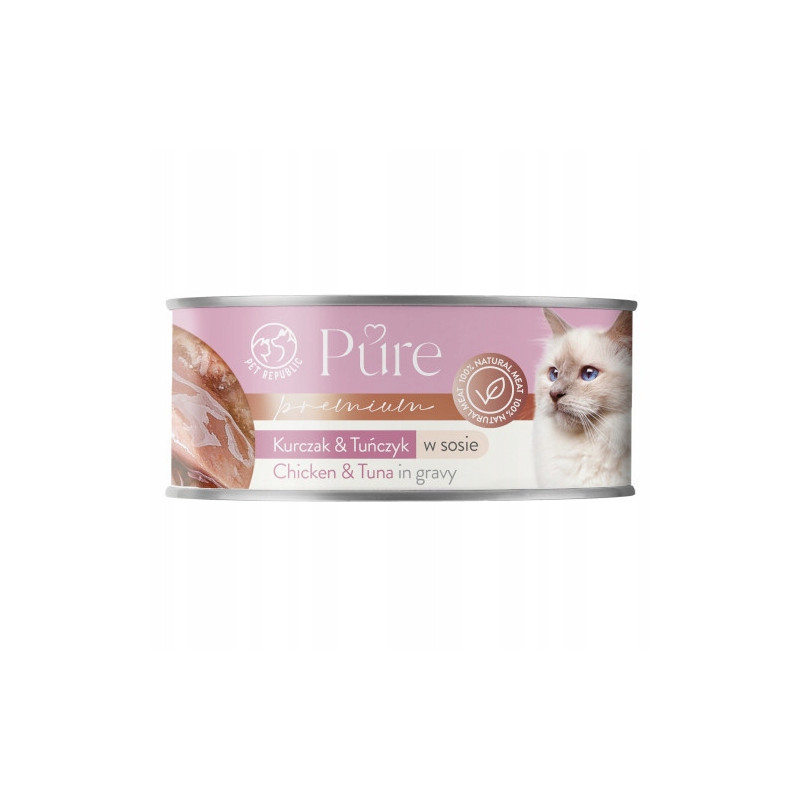 Pet Republic PURE dla kotów danie z kurczaka i tuńczyka 80 g