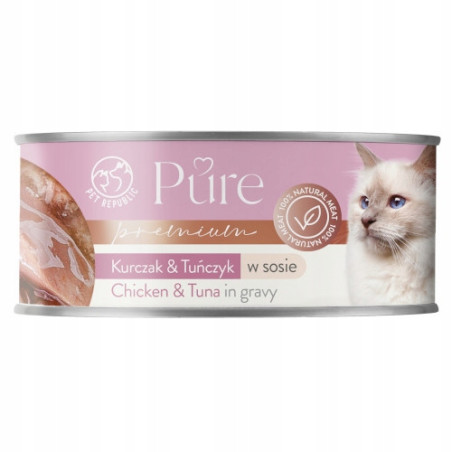 Pet Republic PURE dla kotów danie z kurczaka i tuńczyka 80 g