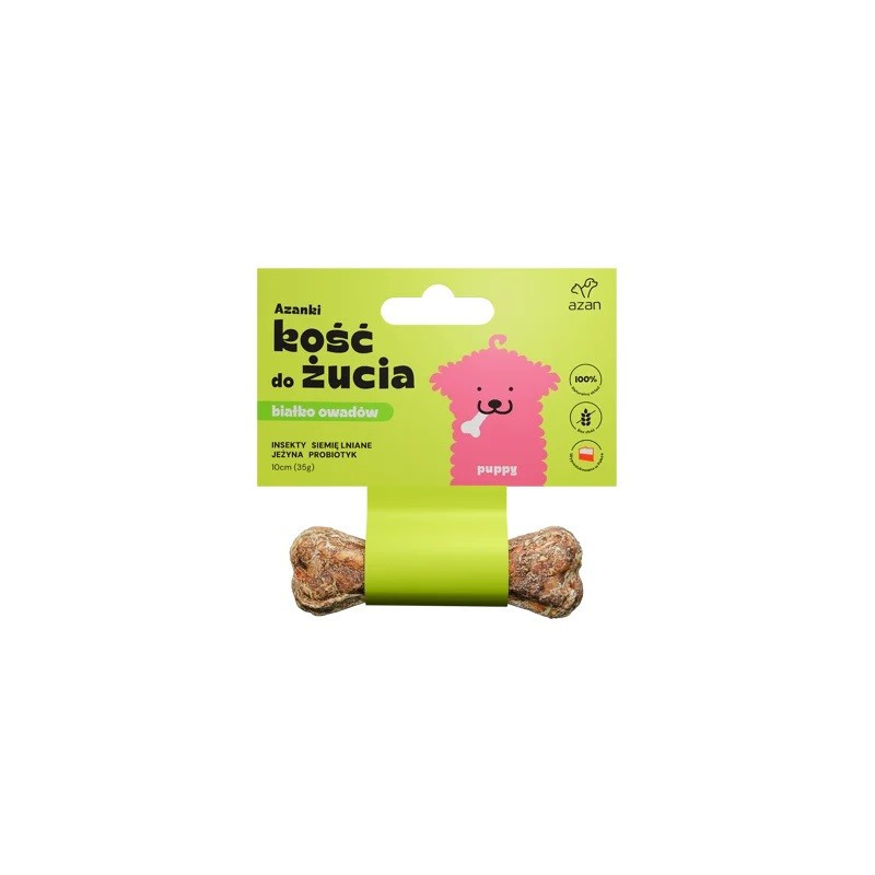 Azanki Kość do żucia PUPPY z insektami, 10 cm
