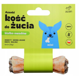 Azanki Kość do żucia MINI z insektami, 10 cm