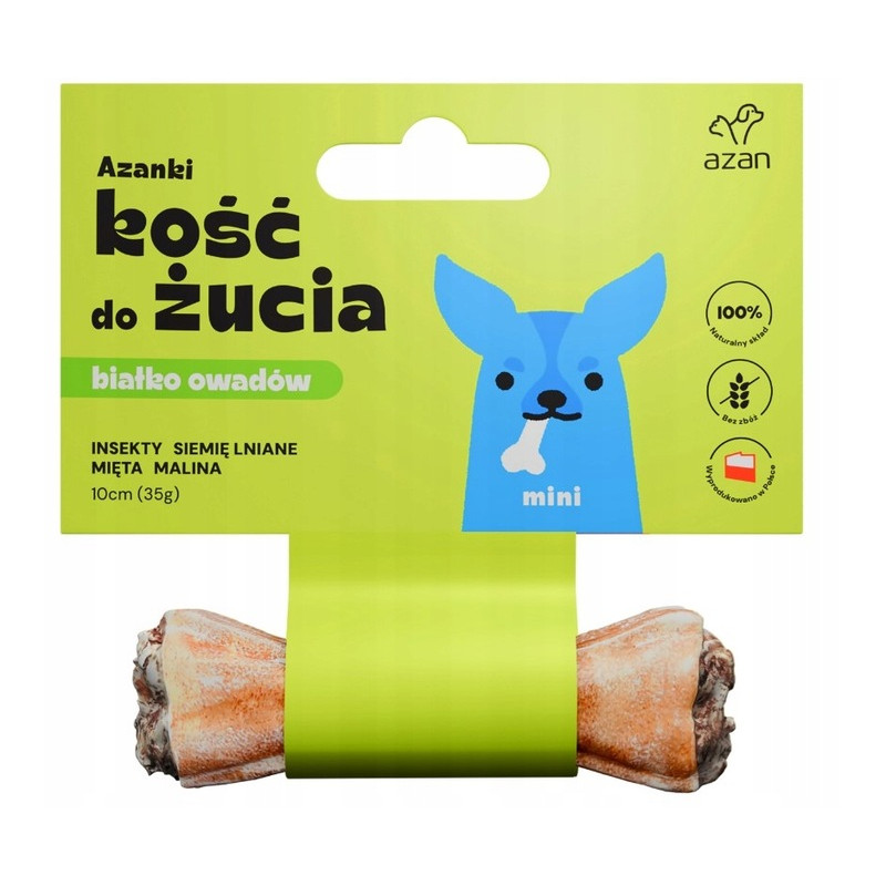 Azanki Kość do żucia MINI z insektami, 10 cm