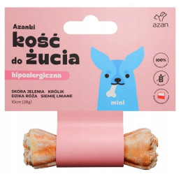 Azanki Kość do żucia MINI ze skóry jelenia, 10 cm