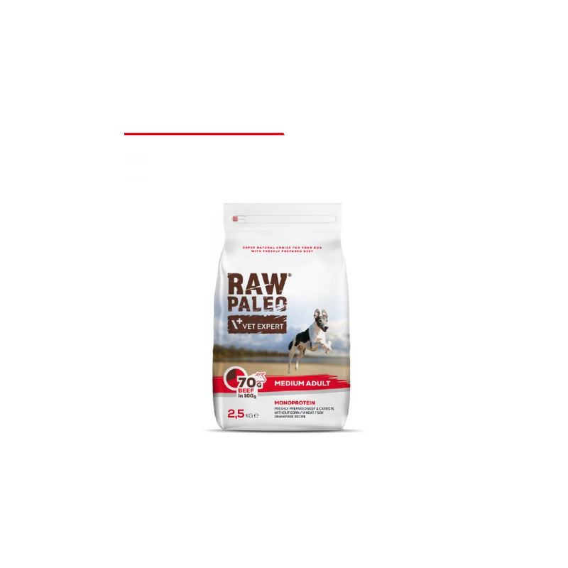 Vet Expert, Raw Paleo, adult medium, Beef, 2,5 kg