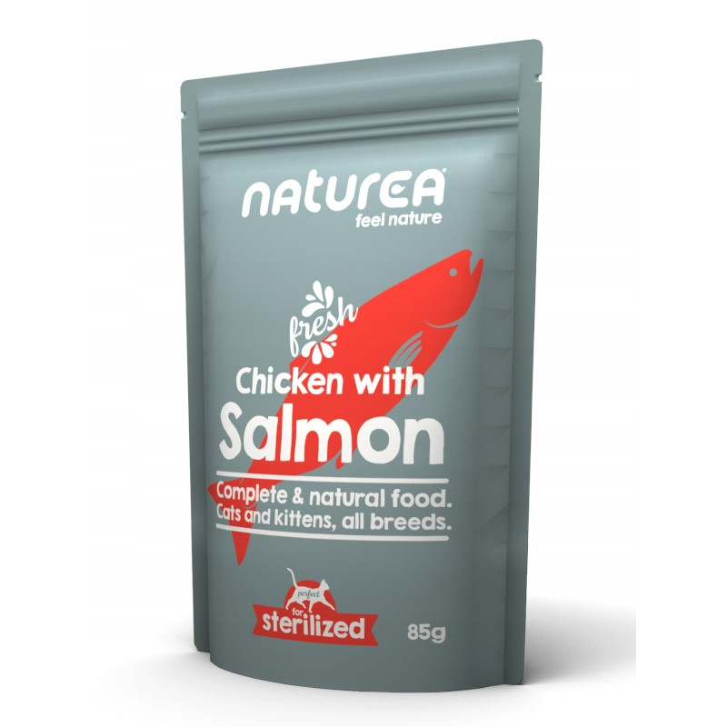 Naturea, Sterilized Kurczak z łososiem, saszetka 85 g