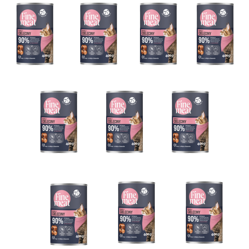 Zestaw Pet Republic, FineMeat kot, cielęcina 10 x 400 g