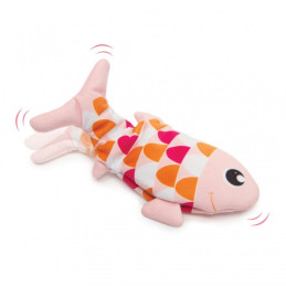 Groovy fish, zabawka dla kotów, z kocimiętką, ładowana USB, różowa, 25 cm