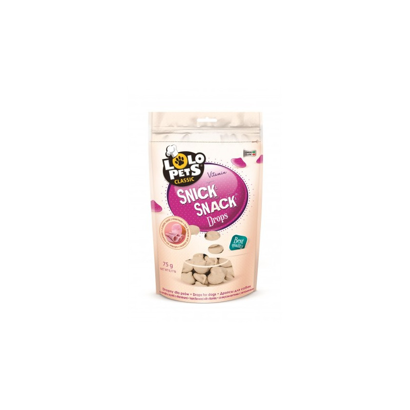 LOLO PETS, DROPSY O SMAKU SZYNKI Z WITAMINAMI DLA PSA 75g LO-81020
