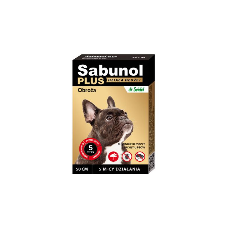 Sabunol Plus, obroża przeciw kleszczom i pchłom dla Psa, 50cm
