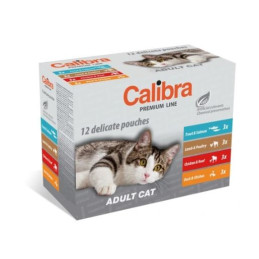 Saszetki dla kotów Calibra, multipack, 12 x 100 g, 4 smaki, 100368