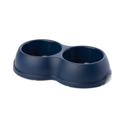 Barry King, miska plastikowa podwójna dla psów i kotów, 0,5L 26 x15 cm granatowa