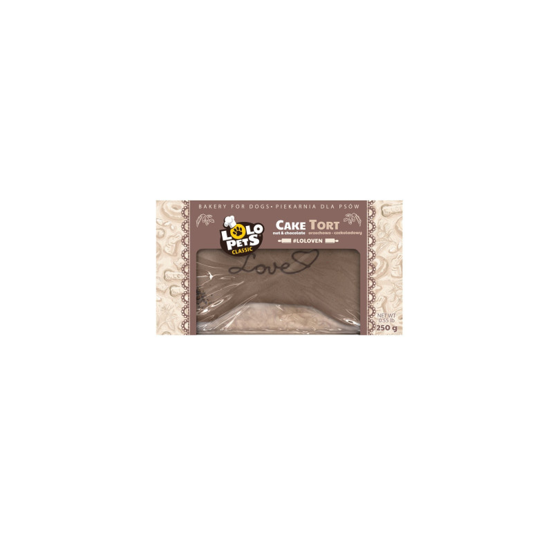 Lolo Pets, tort "LOVE" czekoladowy, 250g