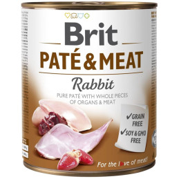 Brit, pate&meat rabbit, mokra karma, pies, 800 g
