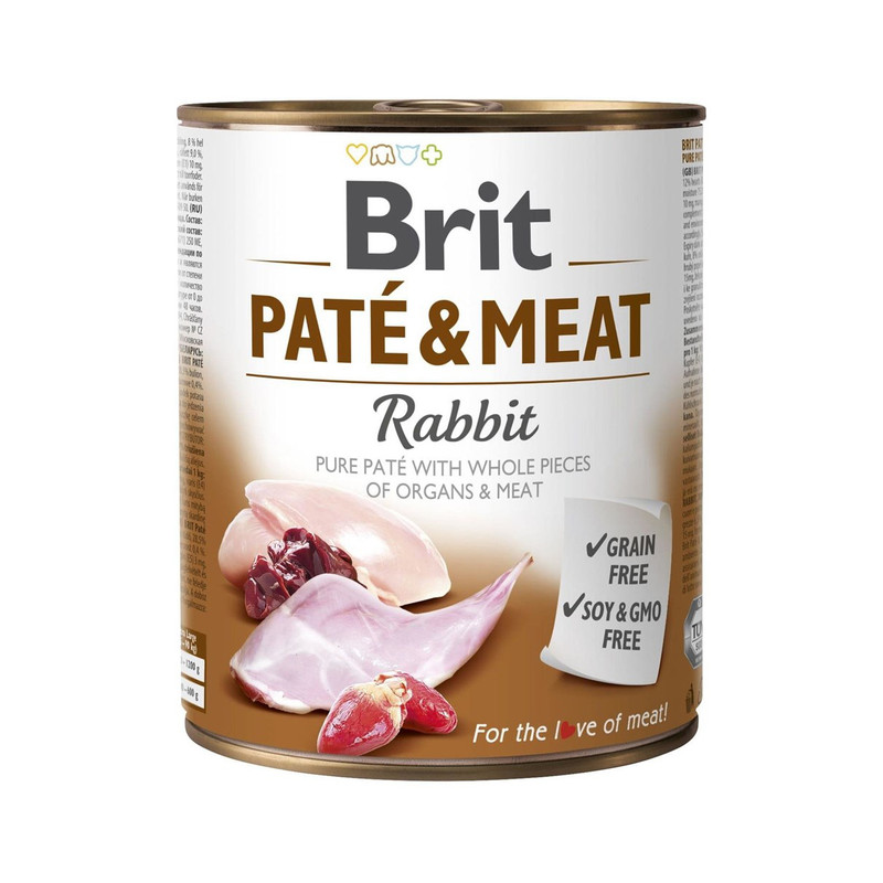 Brit, pate&meat rabbit, mokra karma, pies, 800 g