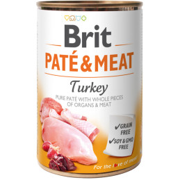 Brit, pate&meat turkey, mokra karma, pies, 400 g