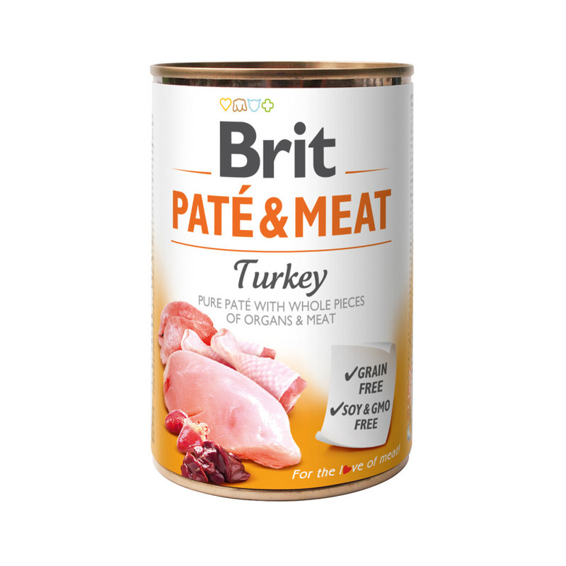 Brit, pate&meat turkey, mokra karma, pies, 400 g