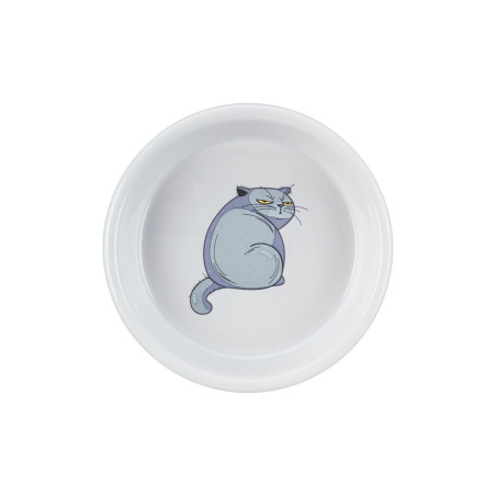 Trixie, miska ceramiczna szara z nadrukiem kota TX-24652