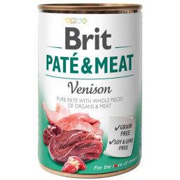 Brit, pate&meat venison, mokra karma, pies, 400 g
