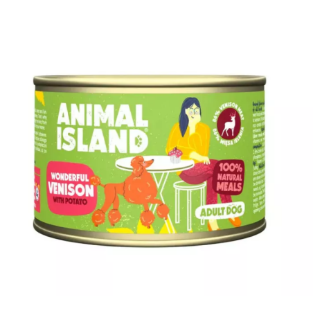 Animal Island, dla psa jeleń z ziemniakami 410g mokra karma