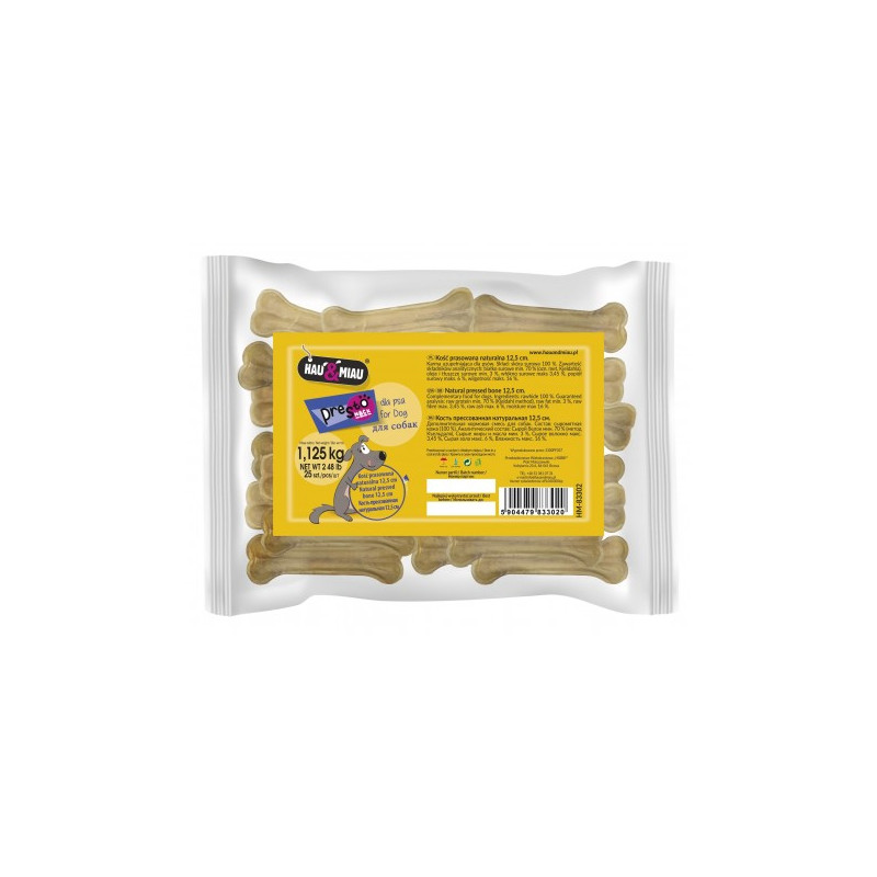 HAU&MIAU, KOŚĆ PRASOWANA NATURALNA, 12,5cm, 1 szt