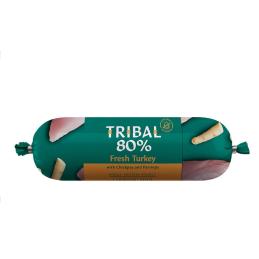 TRIBAL 80% Świeży Indyk, mokra karma dla psa, baton 300g