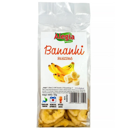 Alegia Przysmak Banany suszone 50g naturalny przysmak dla gryzoni i królików