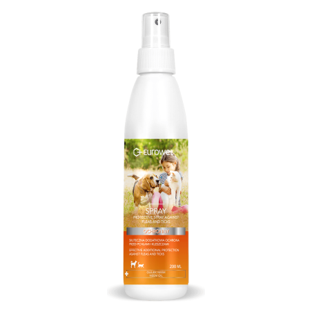 Eurowet KP, spray chronny przeciw pchłom i kleszczom, 200ml