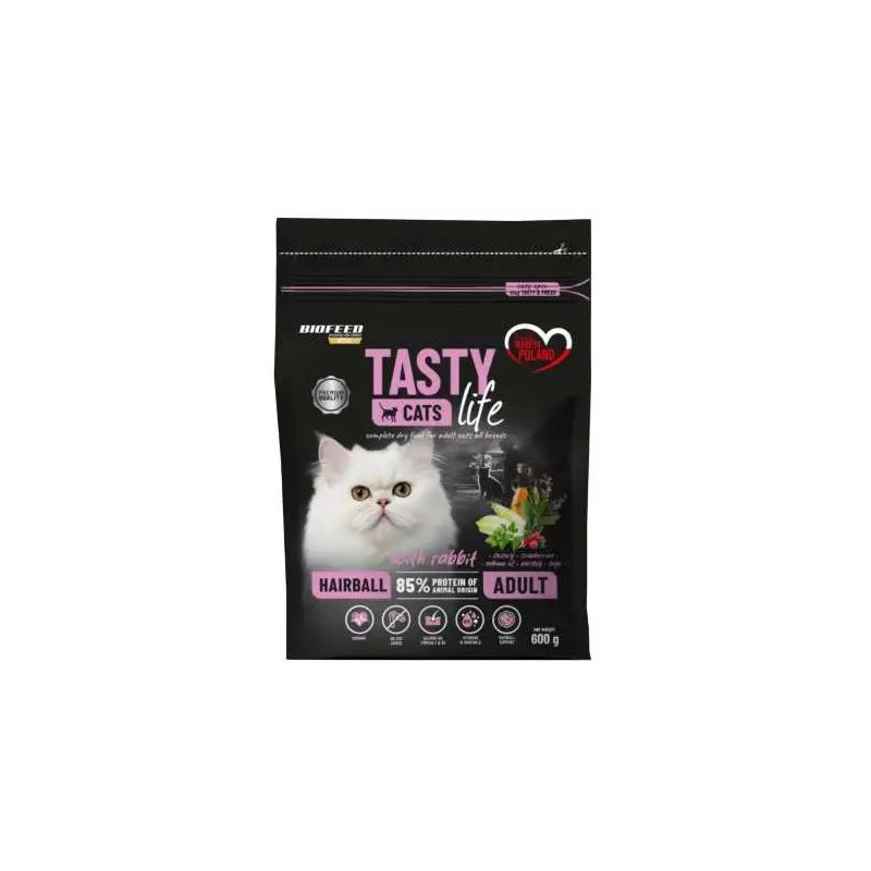 Biofeed, Tasty Cats Life Hairball z Królikiem, 600g