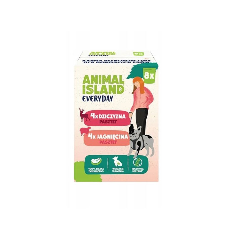 Animal Island Everyday Dziczyzna Jagnięcina dla psa 8x150 g