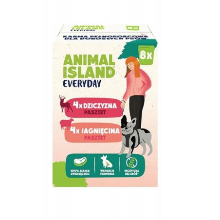 Animal Island Everyday Dziczyzna Jagnięcina dla psa 8x150 g