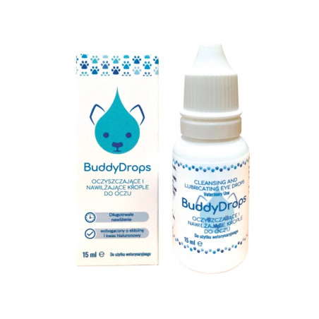 BIOWET Buddy drops krople 15ml oczyszczające nawilżające rople do oczu dla psa i kota