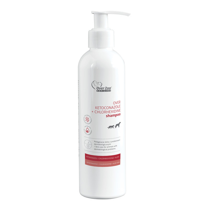 Over Zoo Vet Line, Szampon dla psa i kota, Ketoconazole + Chlorhexidine 250 ml