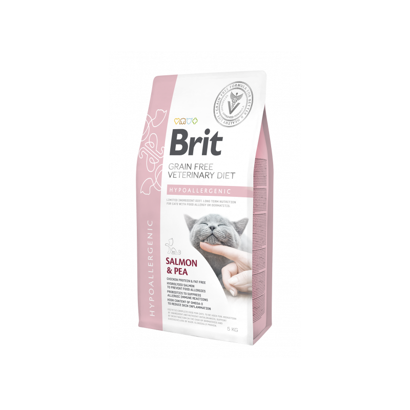 Brit VD Hypoallergenic, dla kota, łosoś i groszek, 2 kg