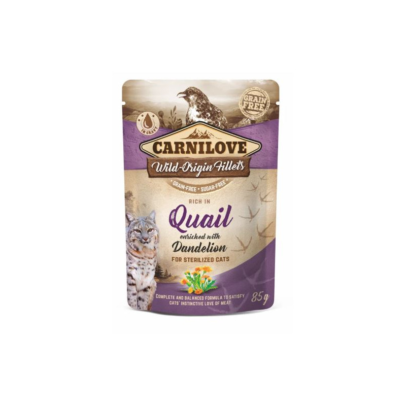 Carnilove Cat Adult Sterilised Quail & Dandelion 85g